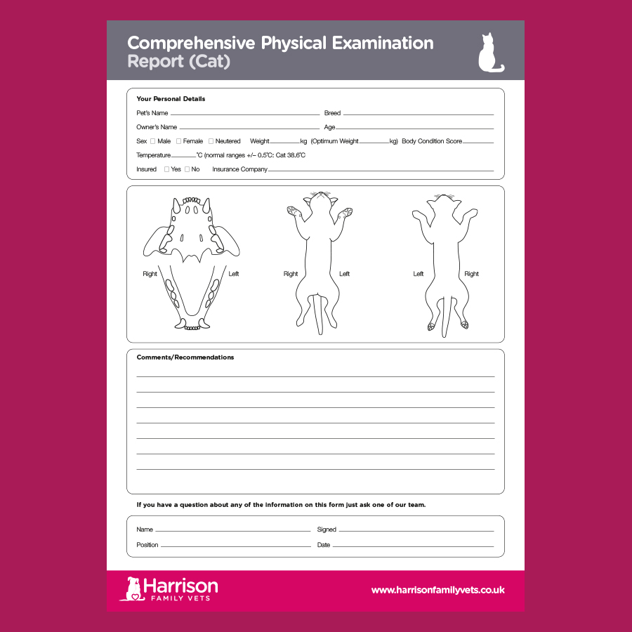 TWP Annual Comprehensive Physical Examination forms – Cat (250 sheets)