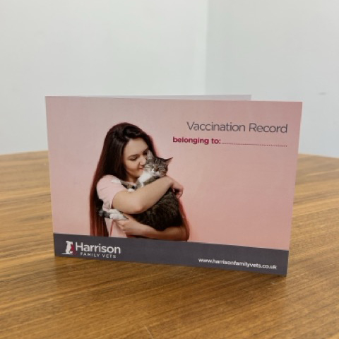 Vaccination Record Cards – Cat (Supplied as 500 cards)