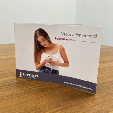 Vaccination Record Cards – Rabbit (Supplied as 100 cards)